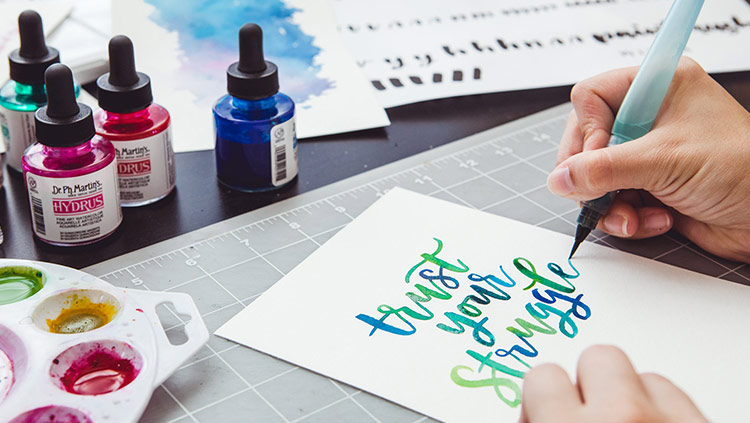 Brush Lettering with Watercolor
