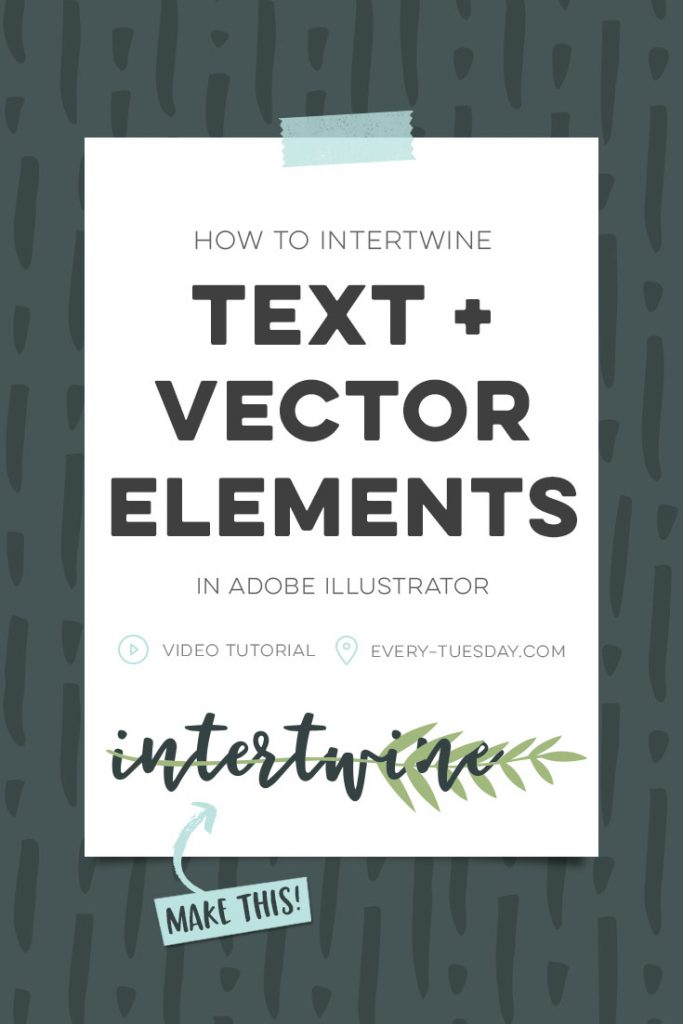 how to intertwine text and vector elements in adobe illustrator