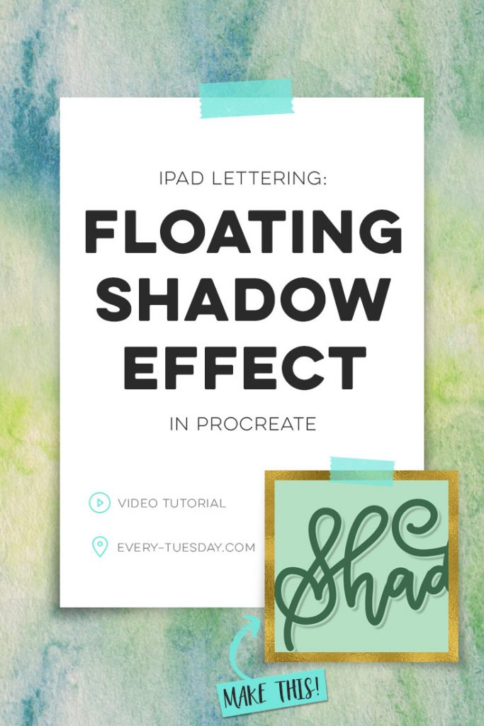 ipad lettering: floating shadow effect in procreate