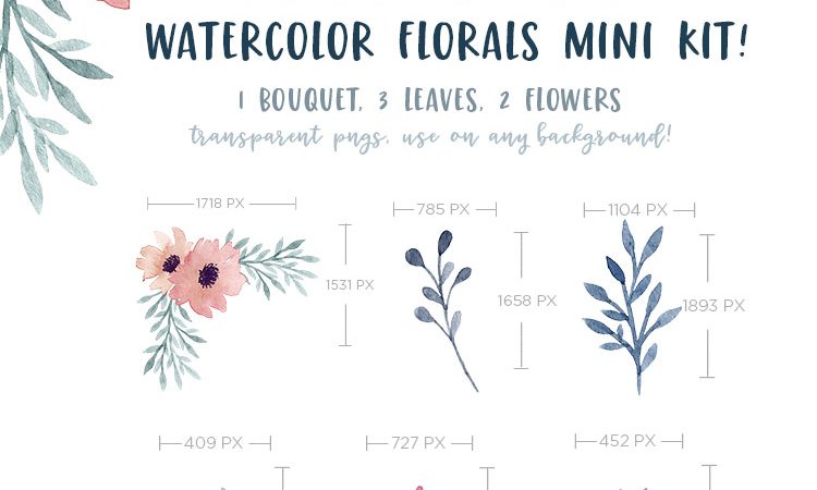 watercolor florals mini kit