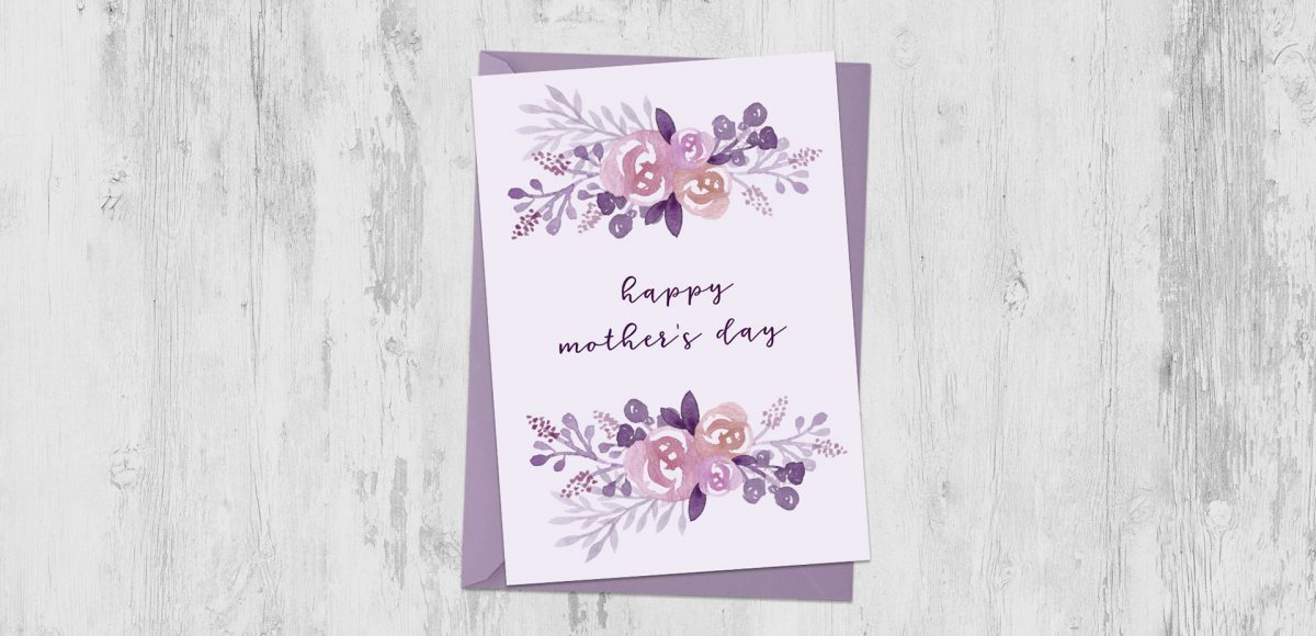 create a watercolor florals mother's day card