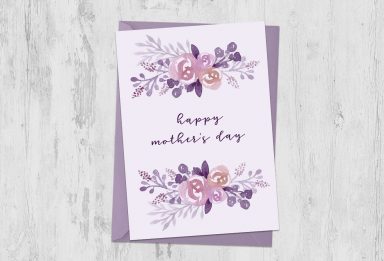 create a watercolor florals mother's day card