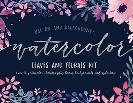 watercolor leaves and florals