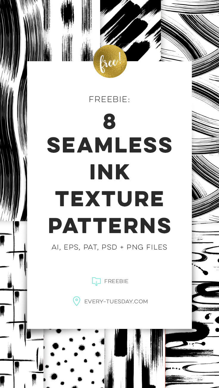 8 seamless ink texture patterns
