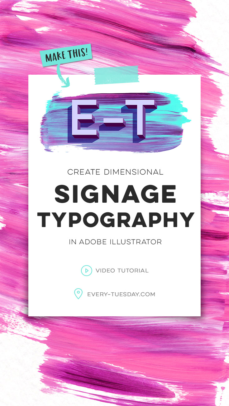 dimensional signage typography in Adobe Illustrator