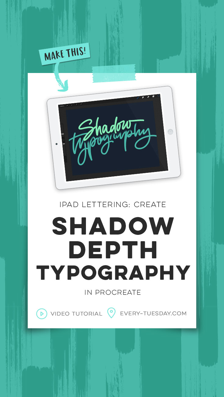 ipad lettering: create shadow depth typography in procreate