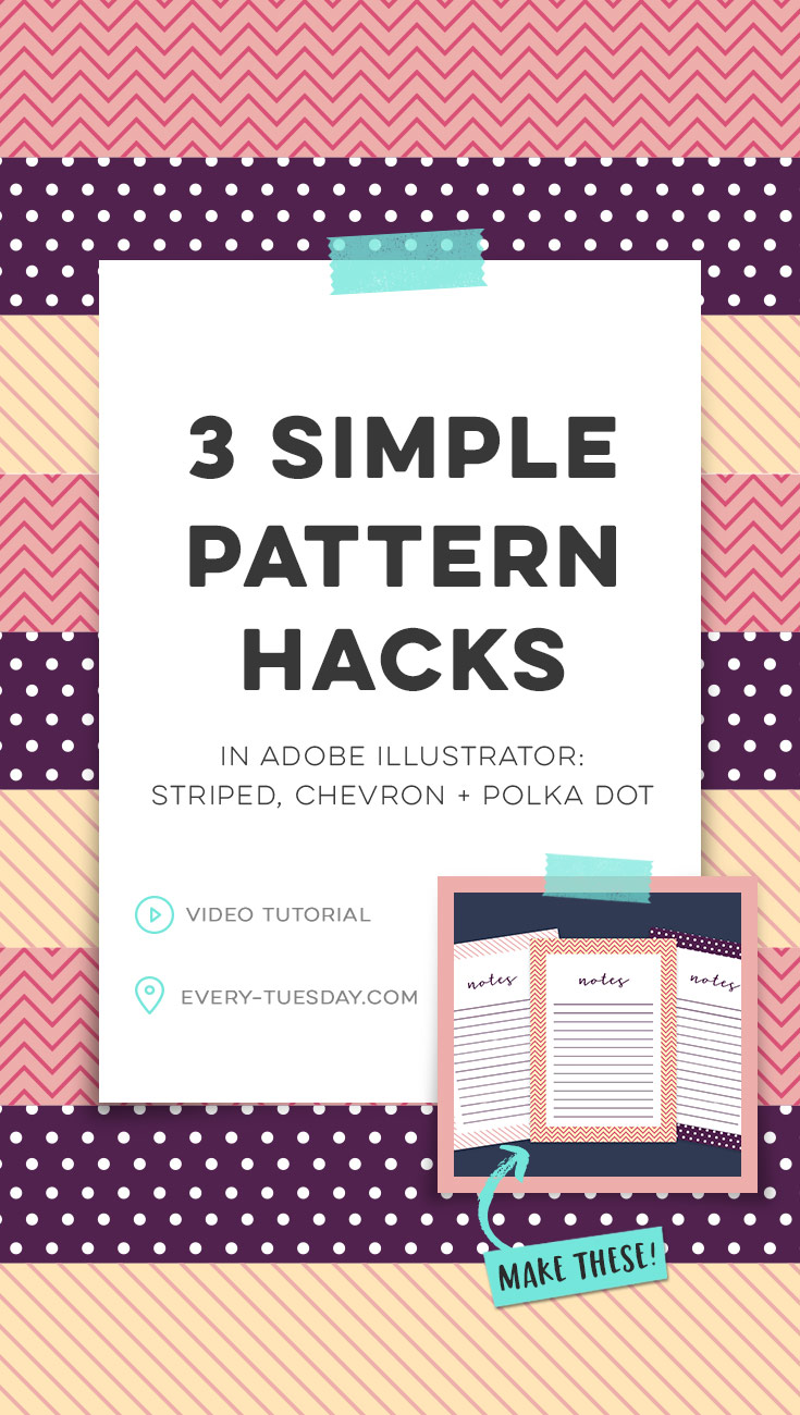 3 Simple Pattern Hacks In Adobe Illustrator Striped Chevron Polka Dot Every Tuesday