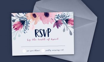 design a watercolor floral RSVP card in Adobe Illustrator