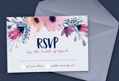 design a watercolor floral RSVP card in Adobe Illustrator