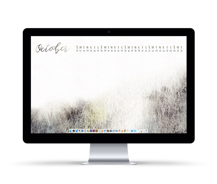 free October 2017 desktop wallpapers with dates