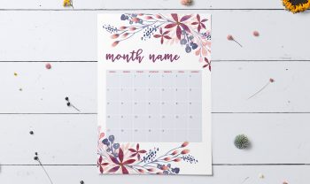 create a watercolor floral calendar in Illustrator