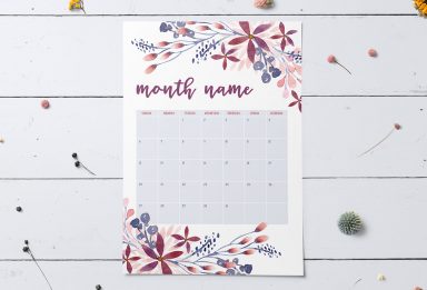 create a watercolor floral calendar in Illustrator