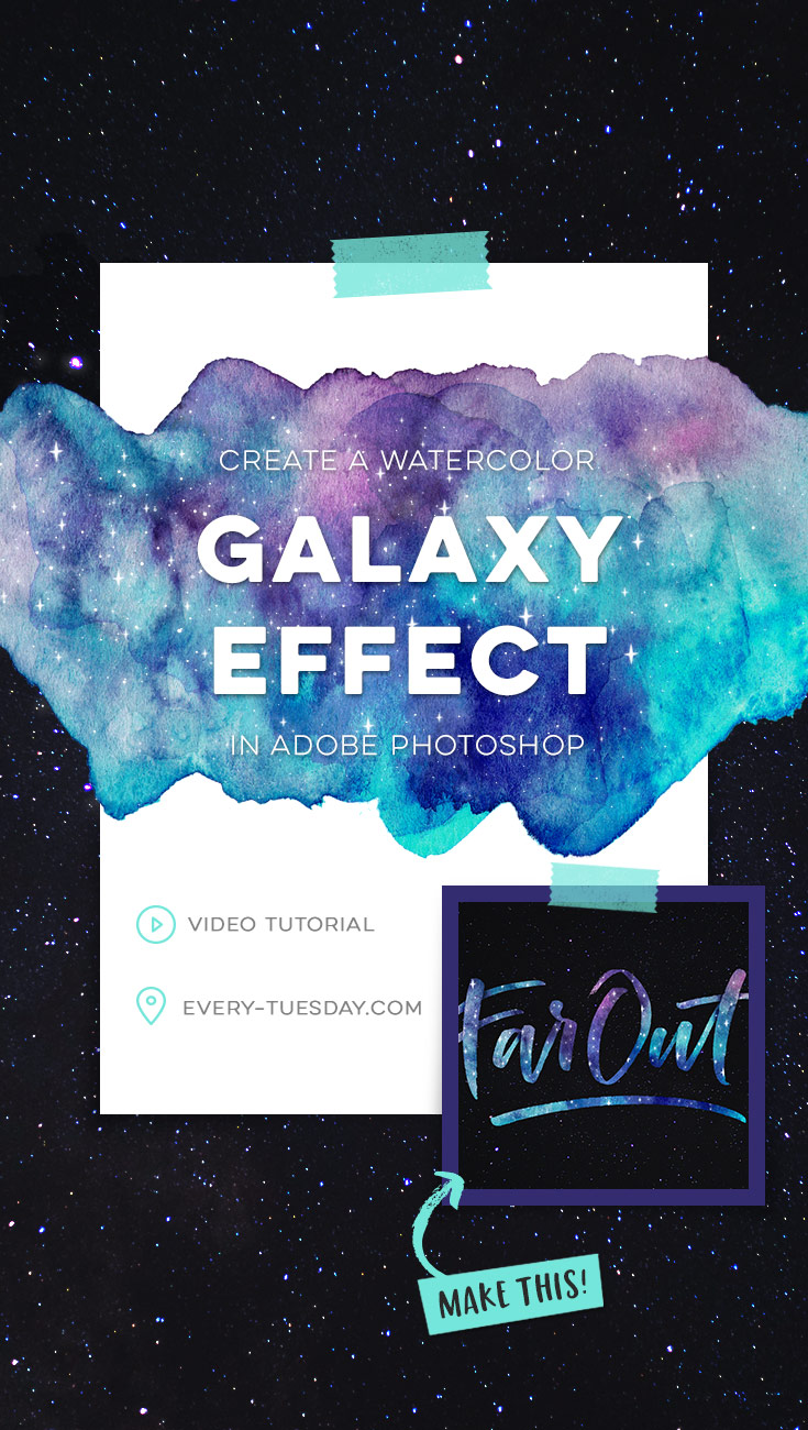 watercolor galaxy effect in Adobe Photoshop
