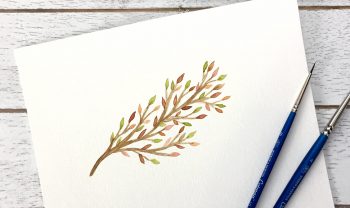 paint a simple watercolor autumn branch