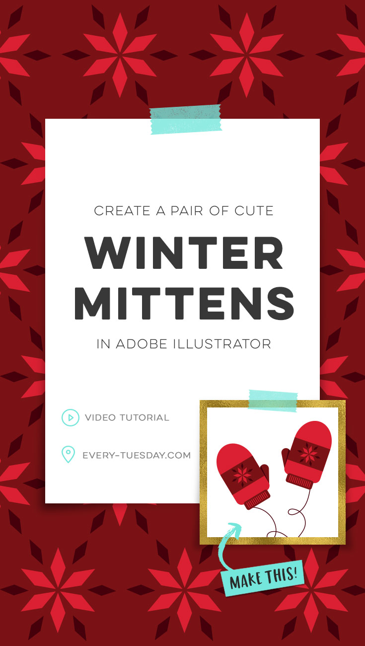 create a pair of cute winter mittens in Illustrator