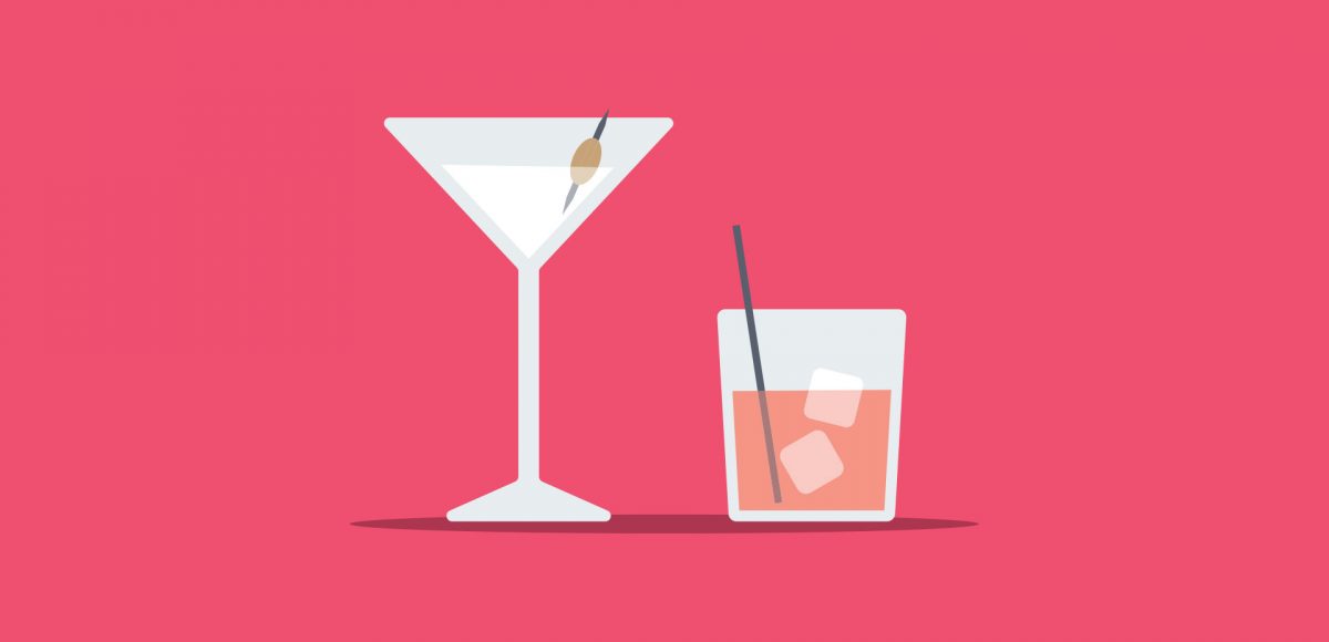 create flat style cocktail glasses in Adobe Illustrator