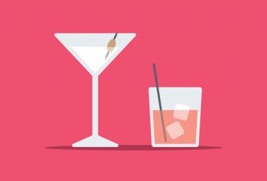 create flat style cocktail glasses in Adobe Illustrator