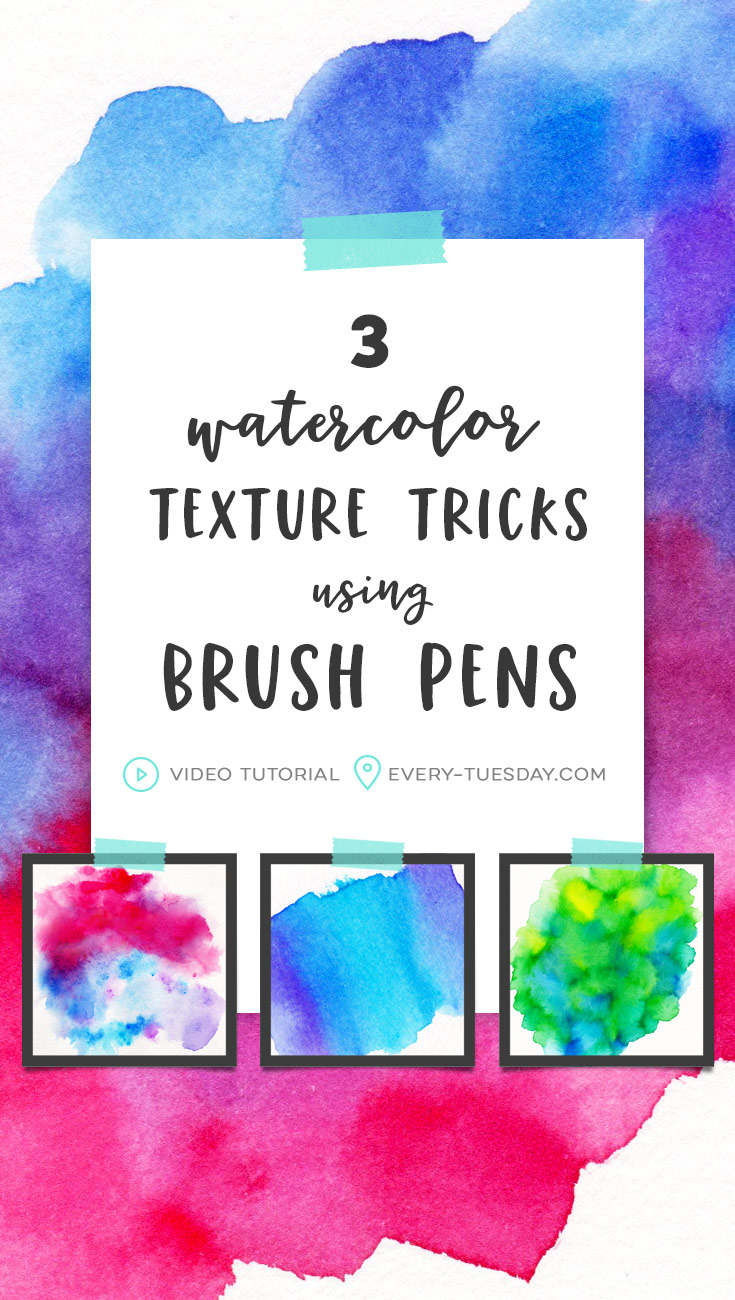 3 watercolor texture tricks using brush pens