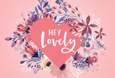watercolor florals valentine's day card in Adobe Illustrator