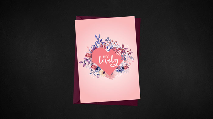 watercolor florals valentine's day card