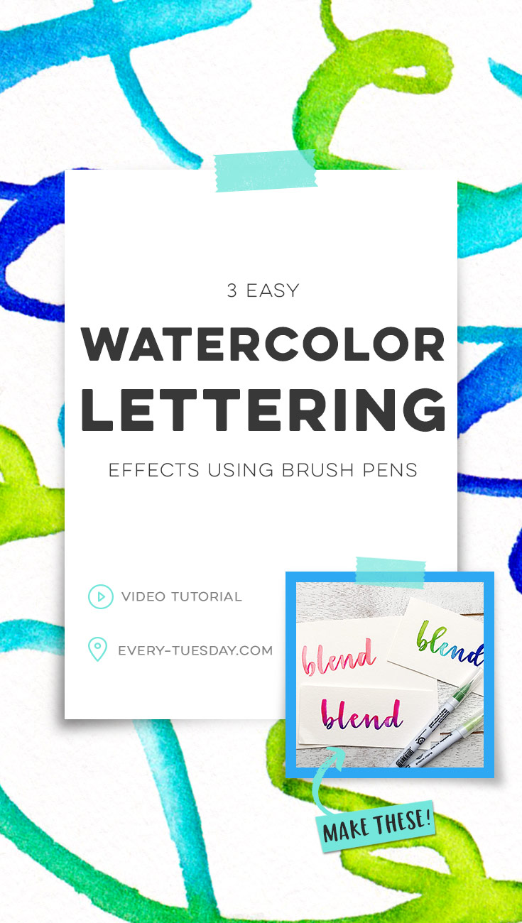 3 watercolor lettering effects using brush pens