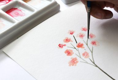 paint 4 loose style small watercolor florals