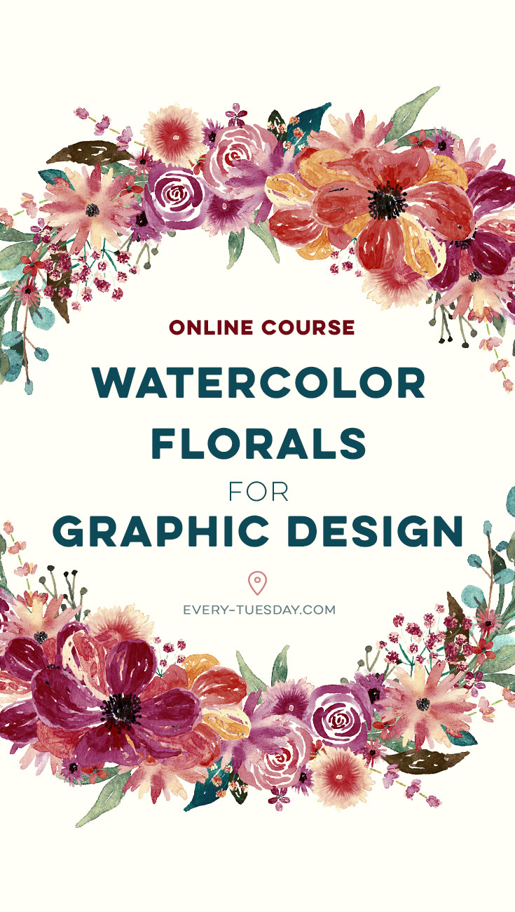 watercolor florals for graphic design