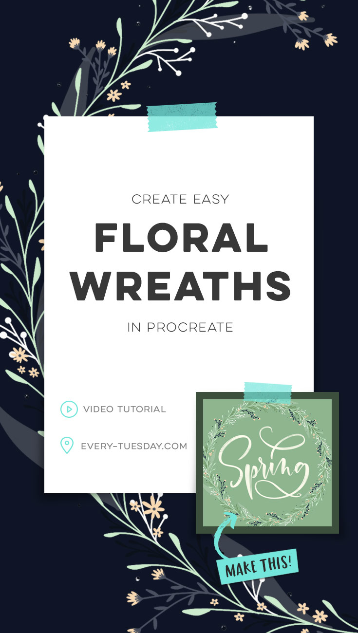 create easy floral wreaths in procreate
