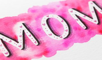 hand lettered watercolor mother's day card
