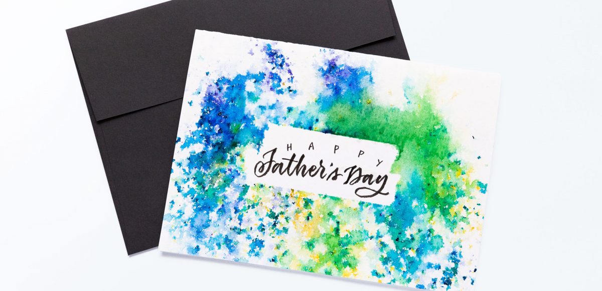 create a father's day card using brusho