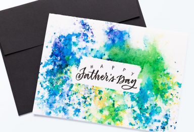 create a father's day card using brusho