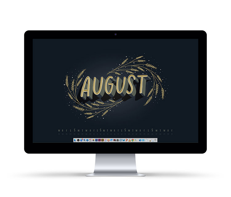 August 2018 desktop wallpapers with dates