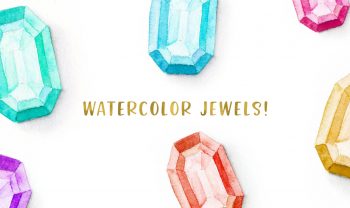 paint a watercolor jewel using brush pens