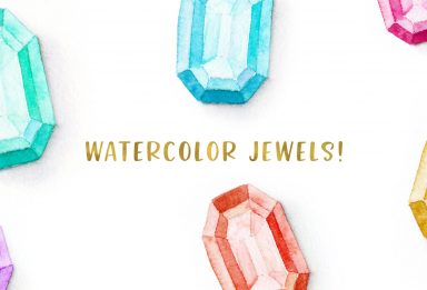 paint a watercolor jewel using brush pens