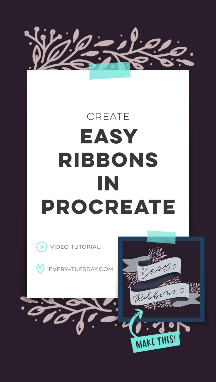 create easy ribbons in procreate