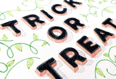 create mixed media 3D halloween lettering