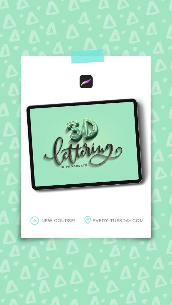Procreate Lettering Course New Course! 3D Lettering in Procreate - Every-Tuesday