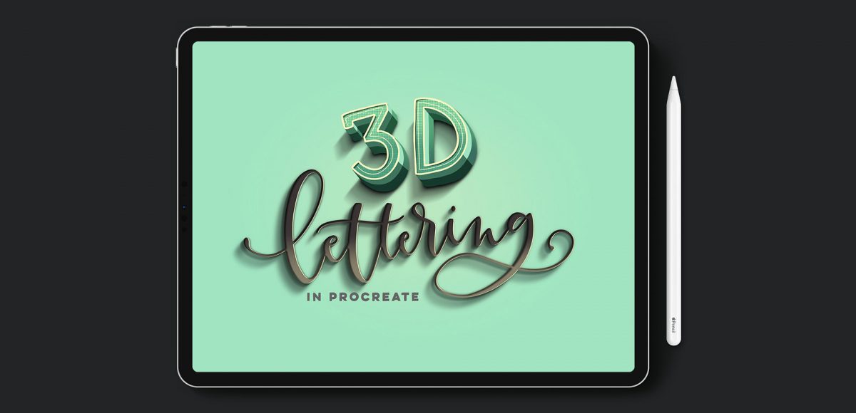 3D lettering in procreate course trailer