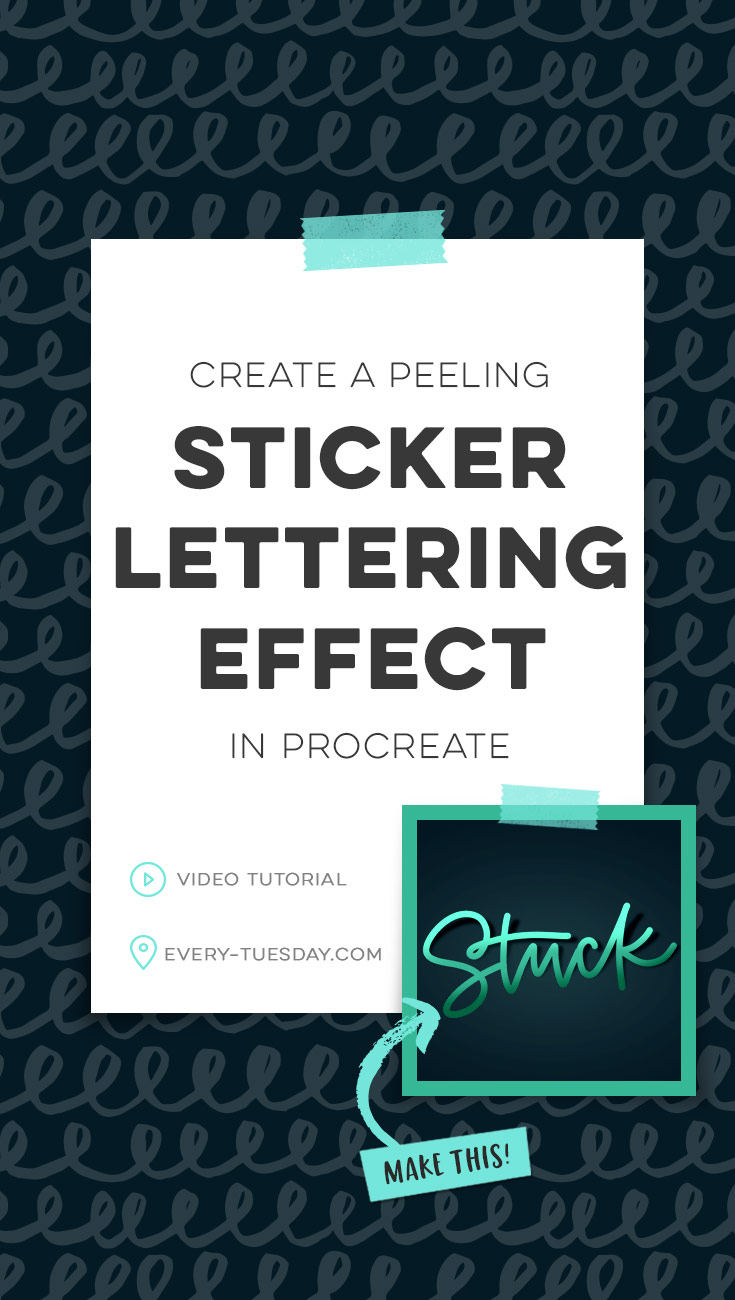 create a peeling sticker lettering effect