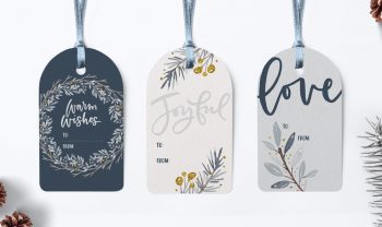 winter watercolor gift tags in adobe illustrator