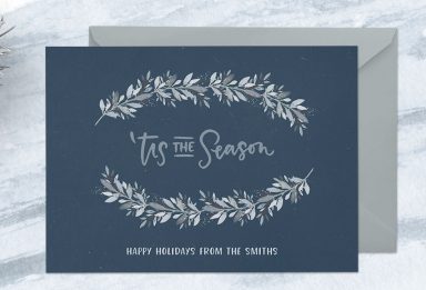 create a winter watercolor holiday postcard