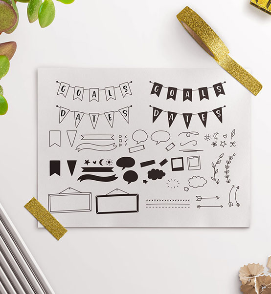 Bullet journal vector kit freebie download