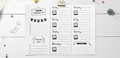 Create a Bullet Journal Weekly Planner Design in Illustrator