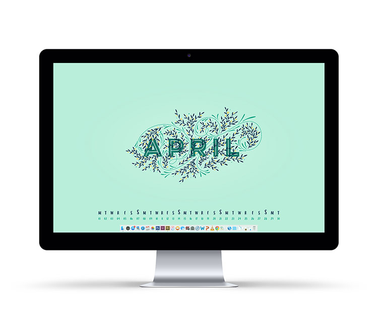 April desktop wallpaper with dates