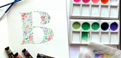 How to Paint a Watercolor Floral Initial