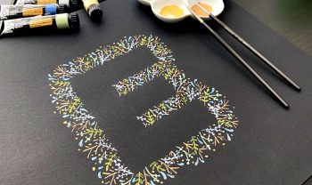 paint leafy gouache letters