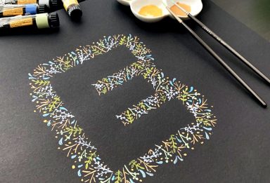 paint leafy gouache letters