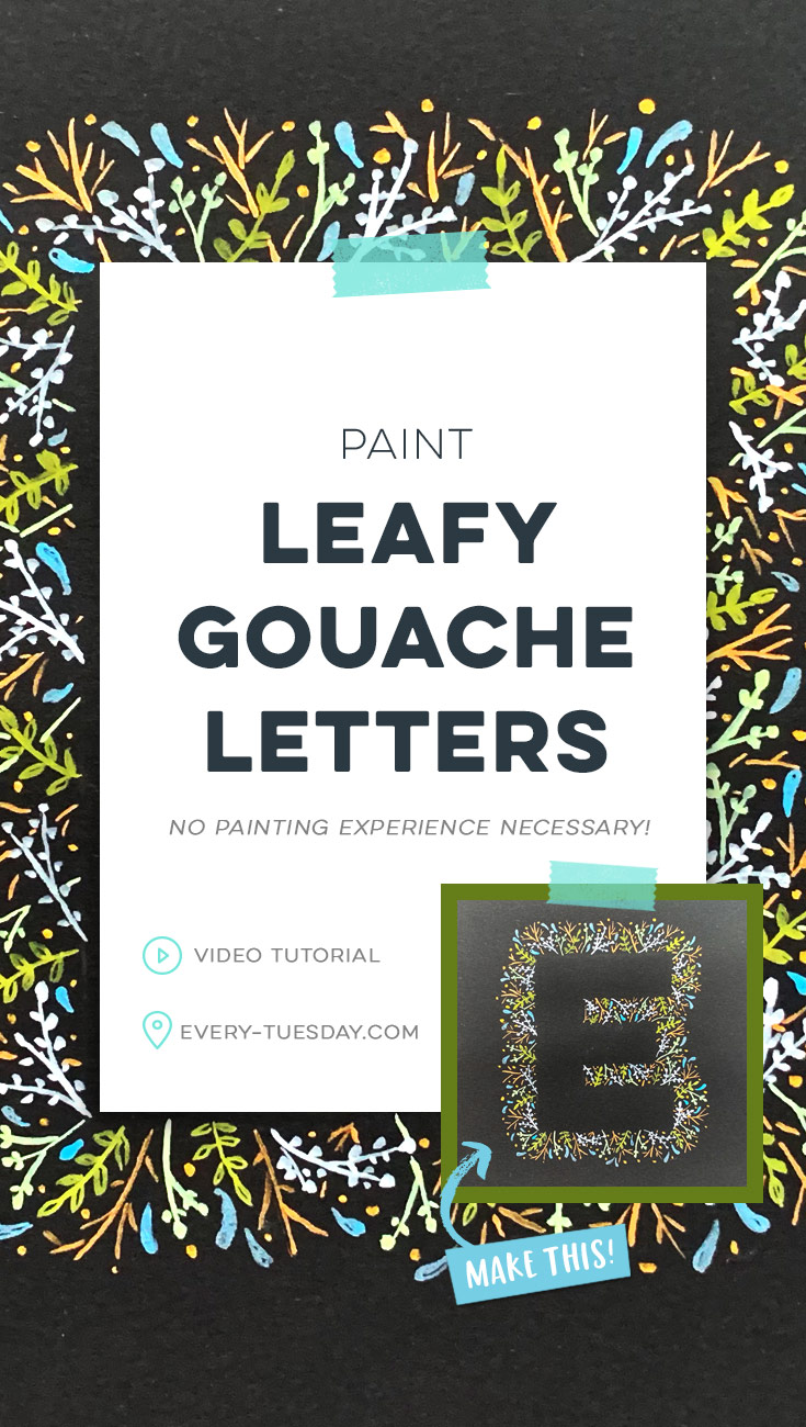 paint leafy gouache letters