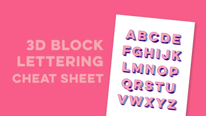 3d block lettering cheat sheet