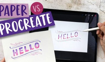 paper vs procreate: watercolor block lettering